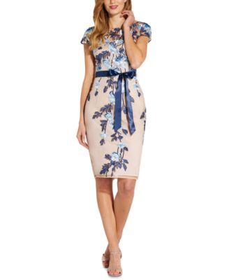 Adrianna Papell Embroidered Sheath ...